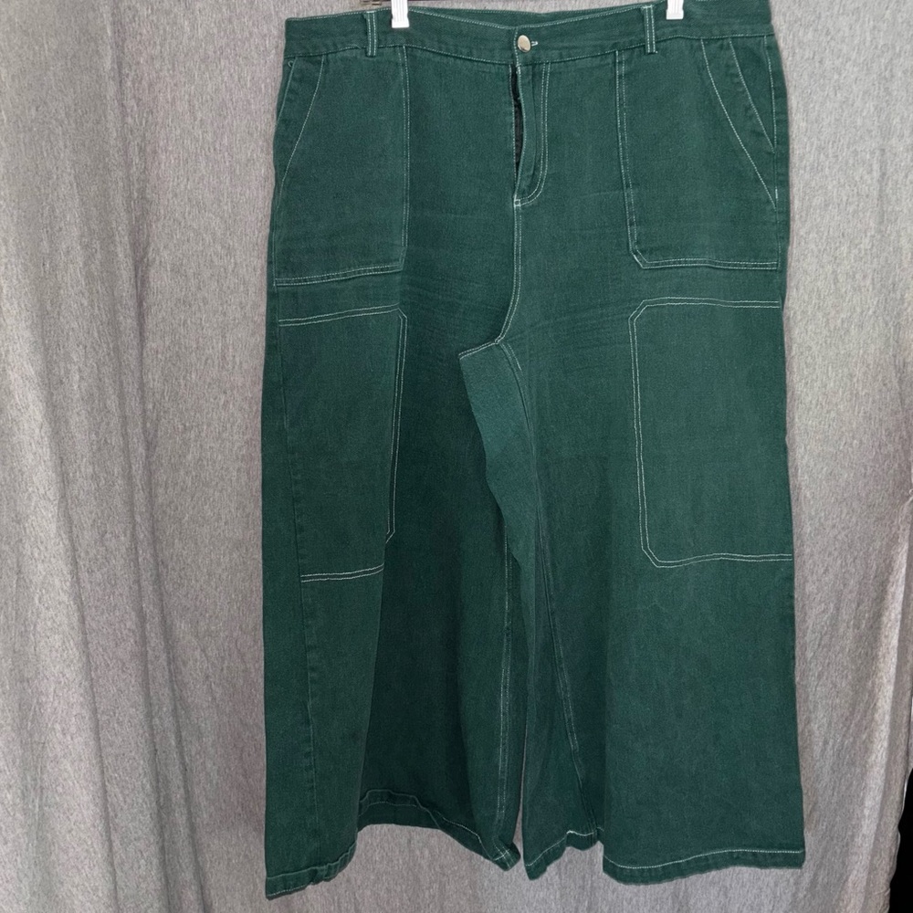 Cider Green Wide Leg Pants
